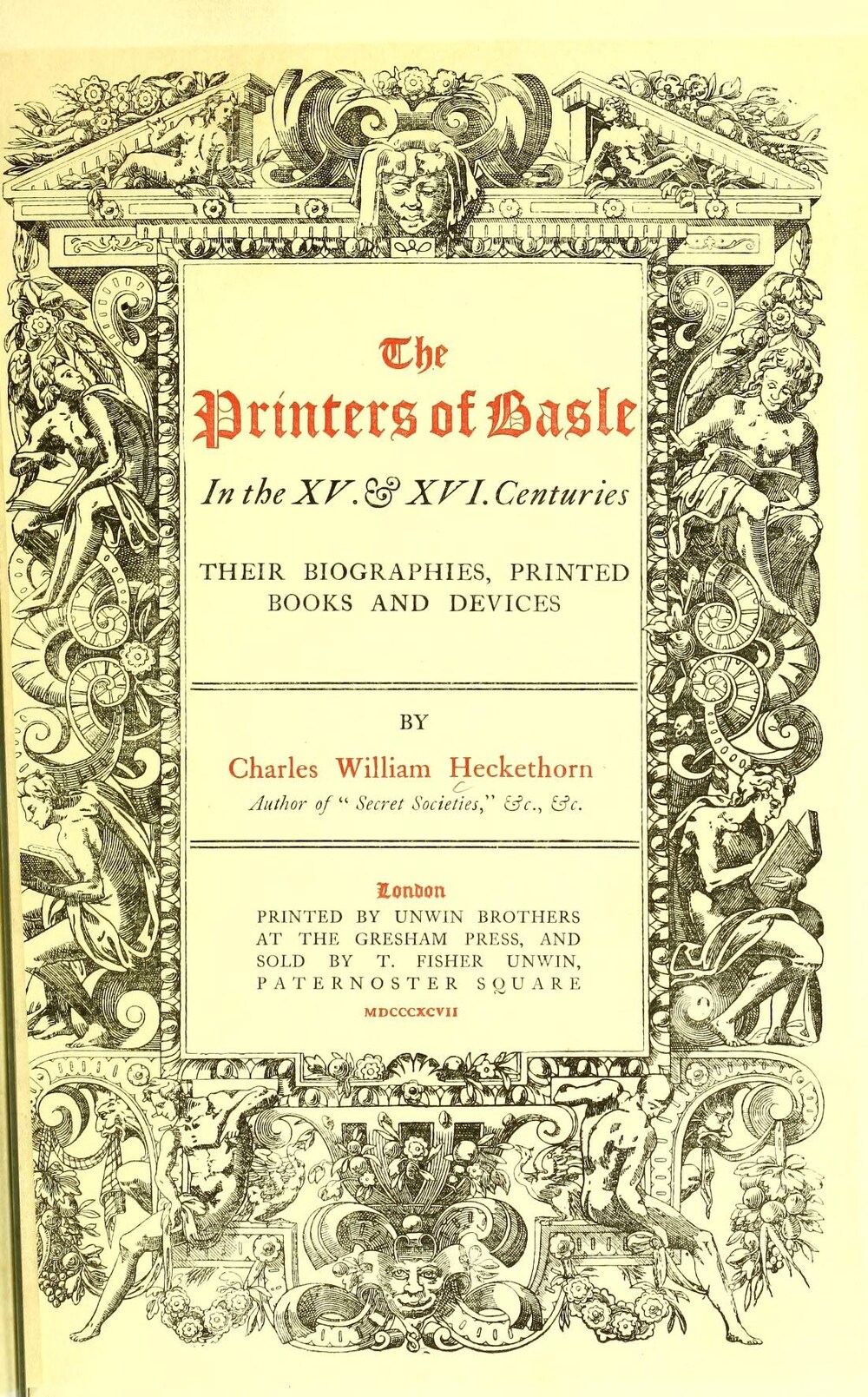 Cover für The printers of Basle in the XV. & XVI. centuries