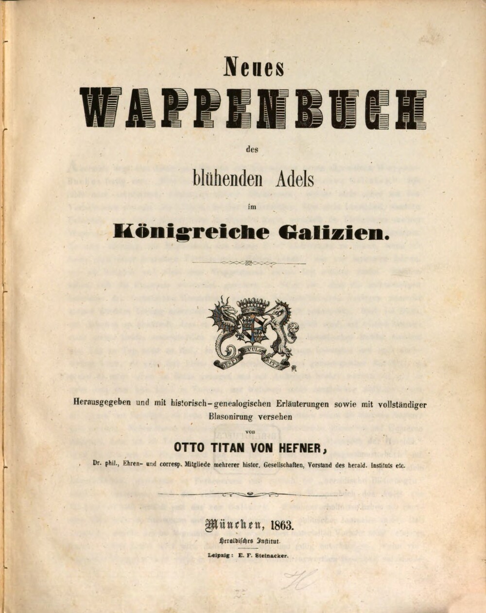 Cover für Neues Wappenbuch des blühenden Adels im Königreiche Galizien