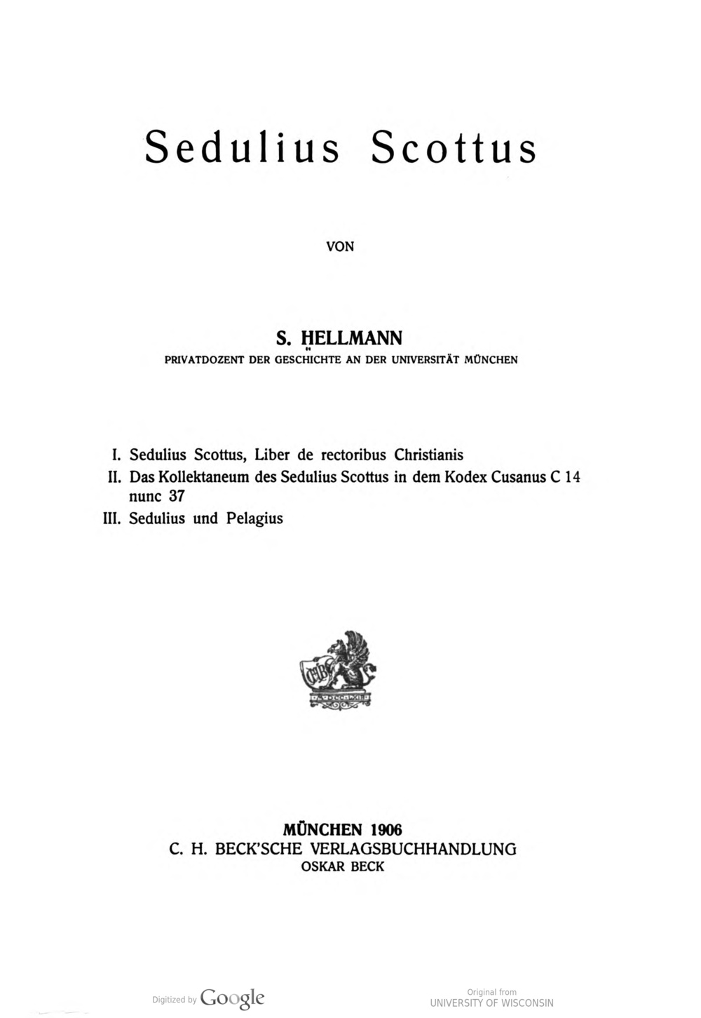 Cover für Sedulius Scottus