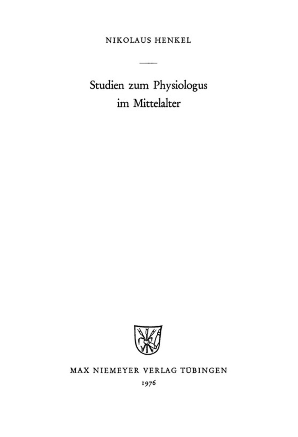 Cover für Melker Physiologus