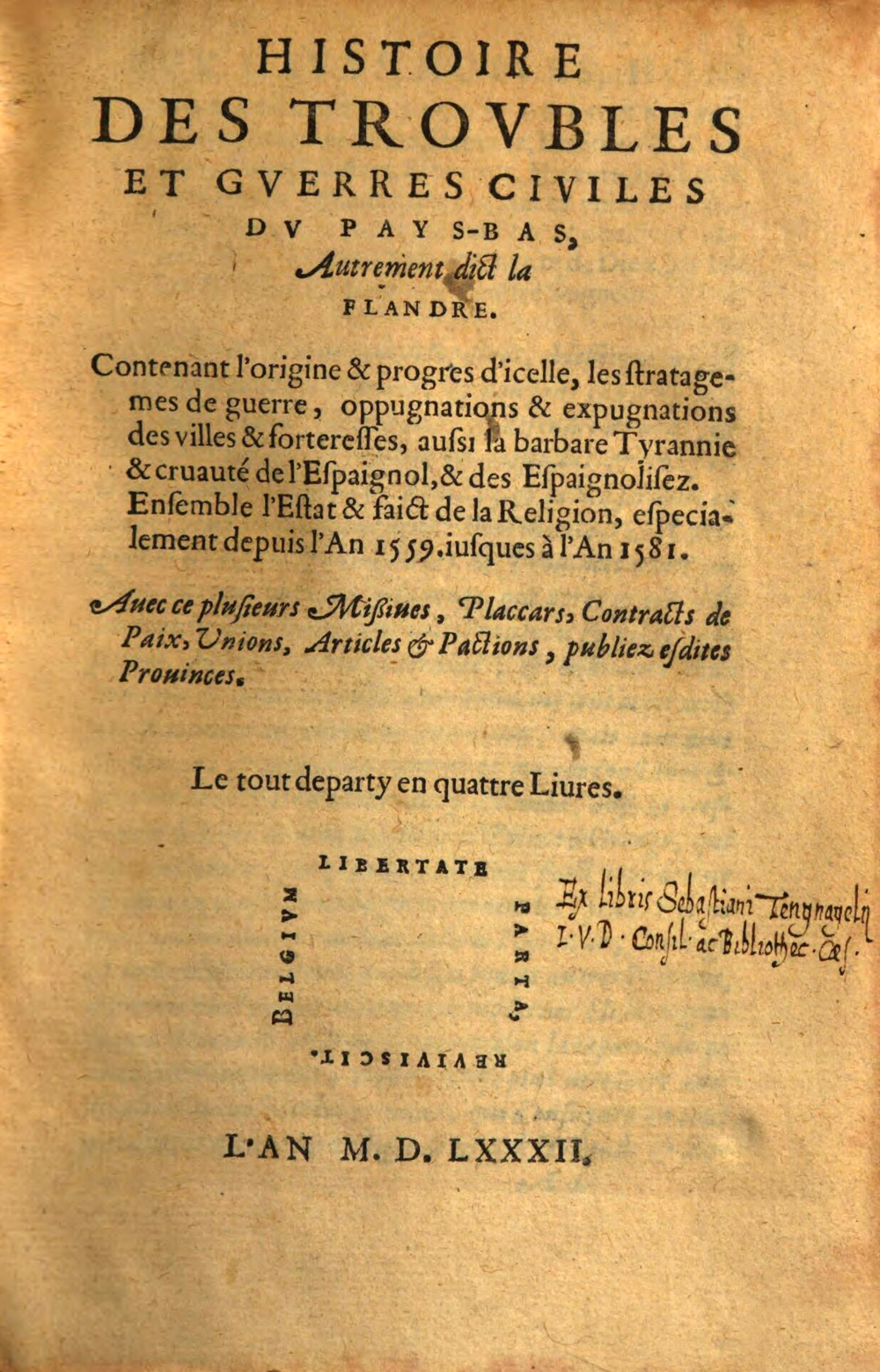 Cover für Histoire des troubles et guerres civiles du Pays-Bas
