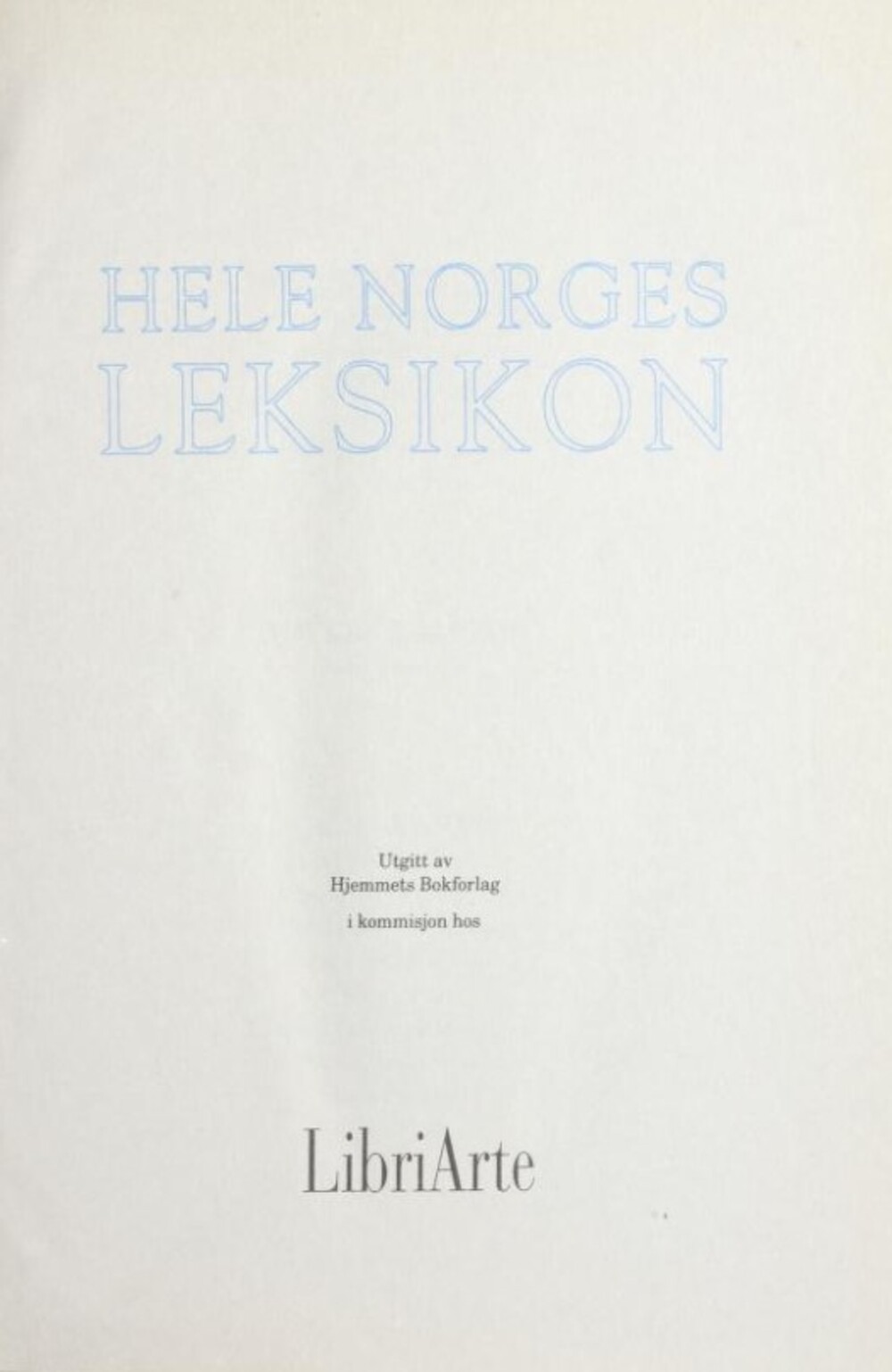 Cover für Hele Norges leksikon