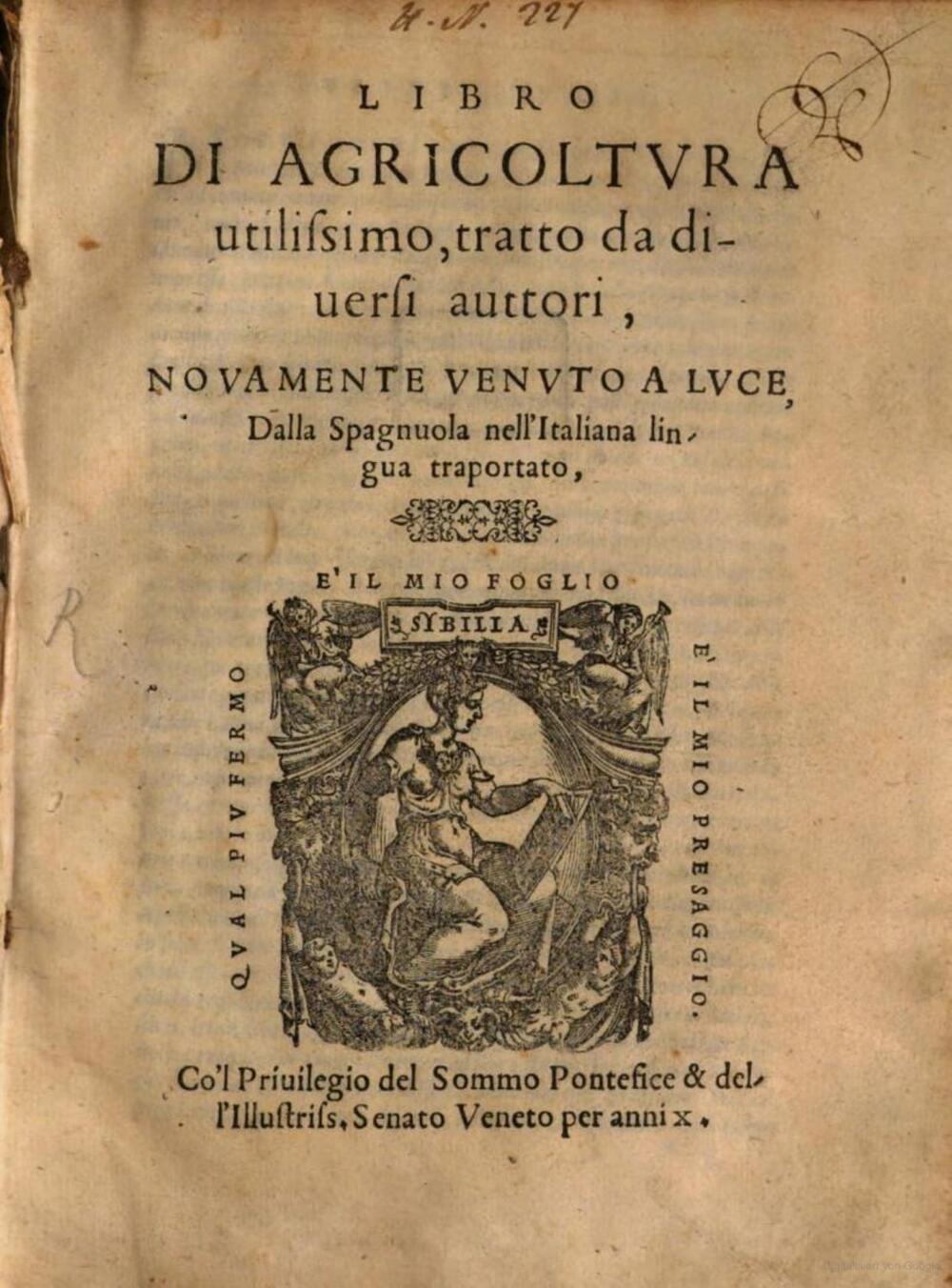 Cover für Libro di agricoltura utilissimo, tratto da diversi auttori