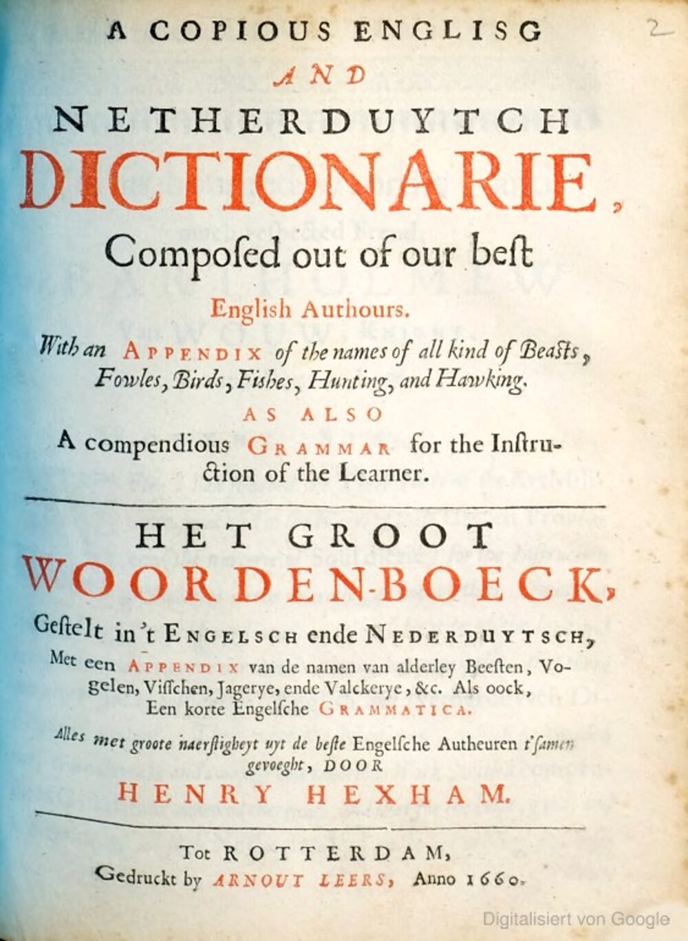 Cover für A copious English and Netherduytch dictionarie