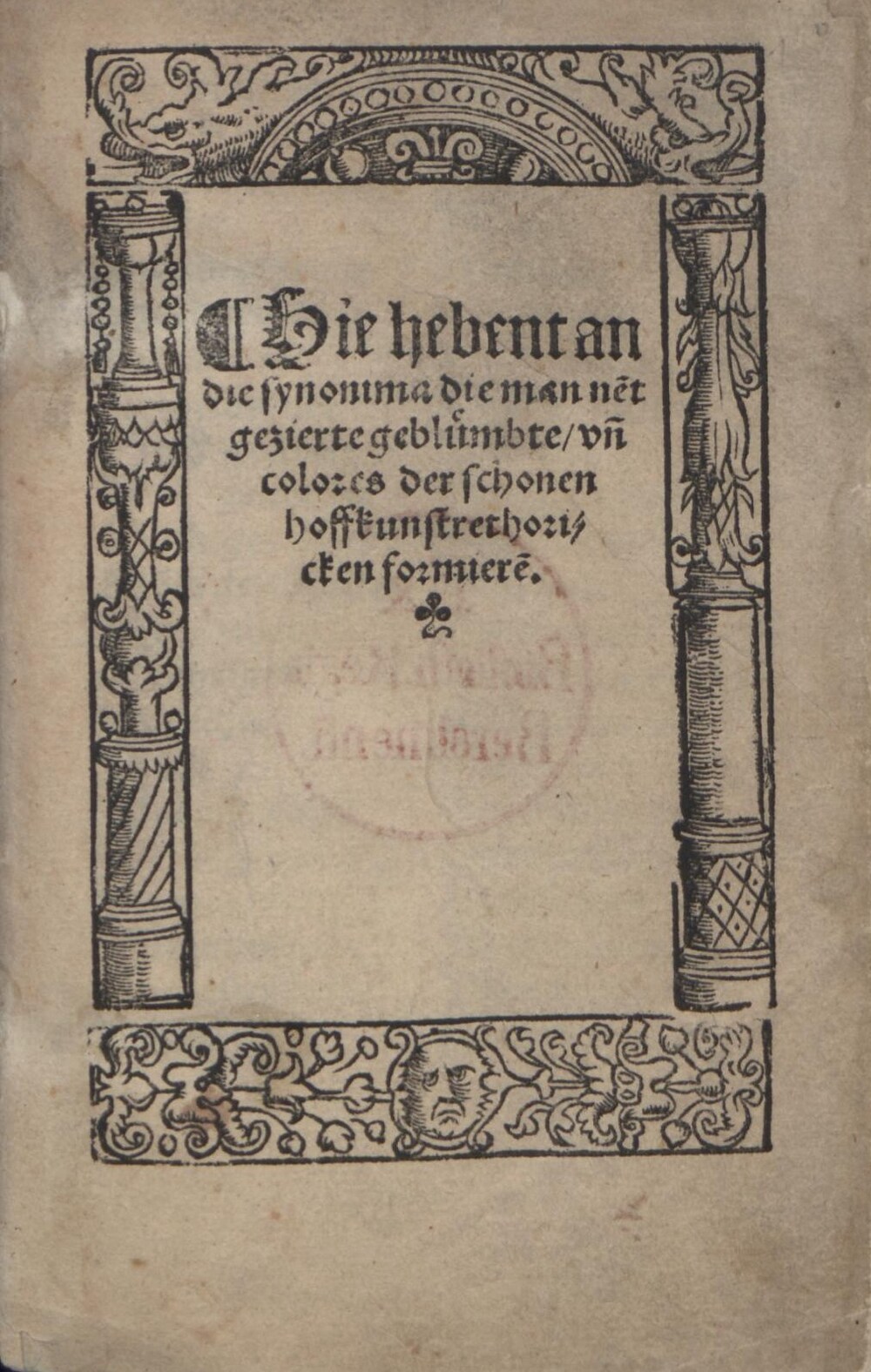 Cover für Hie hebent an die synonima