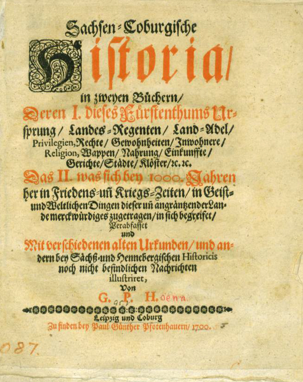 Cover für Sachsen-Coburgische Historia
