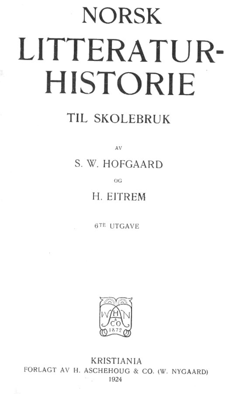 Cover für Norsk litteraturhistorie
