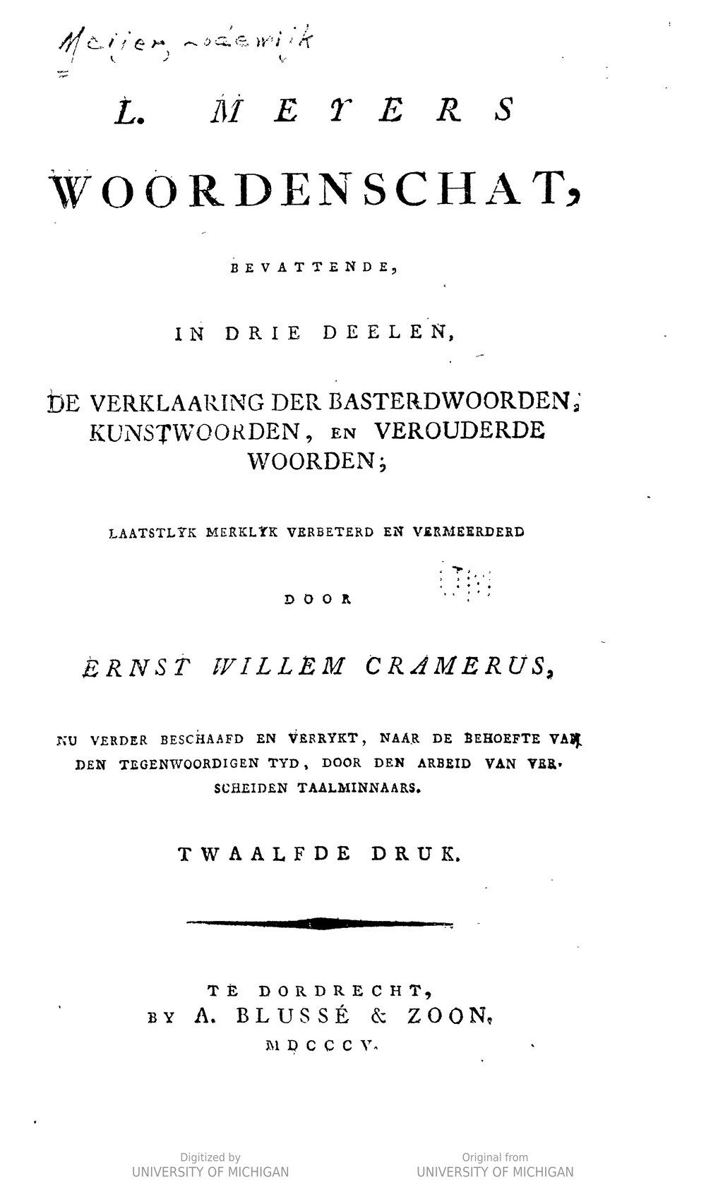 Cover für L. Meyers woordenschat