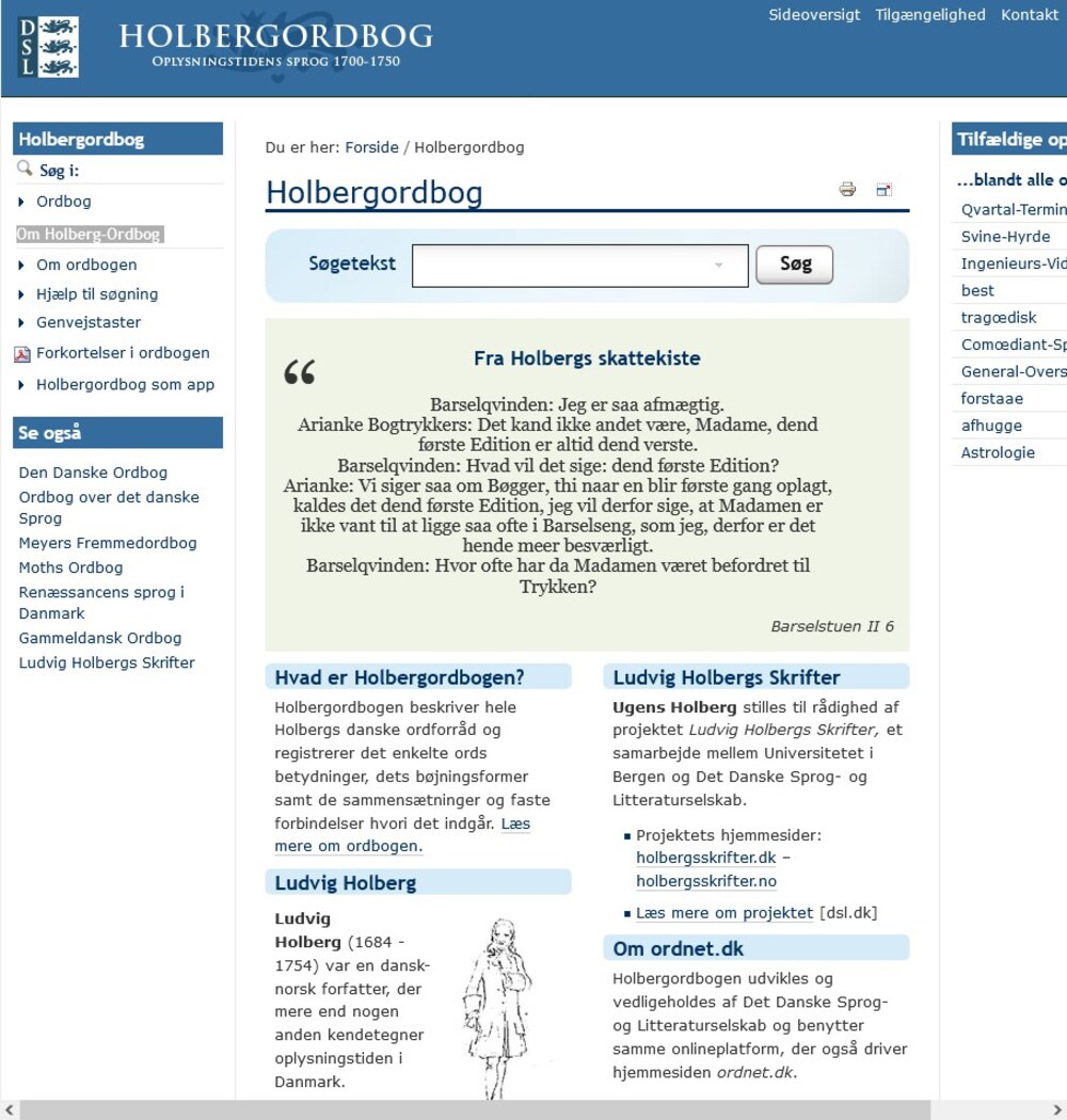 Cover für Holbergordbog