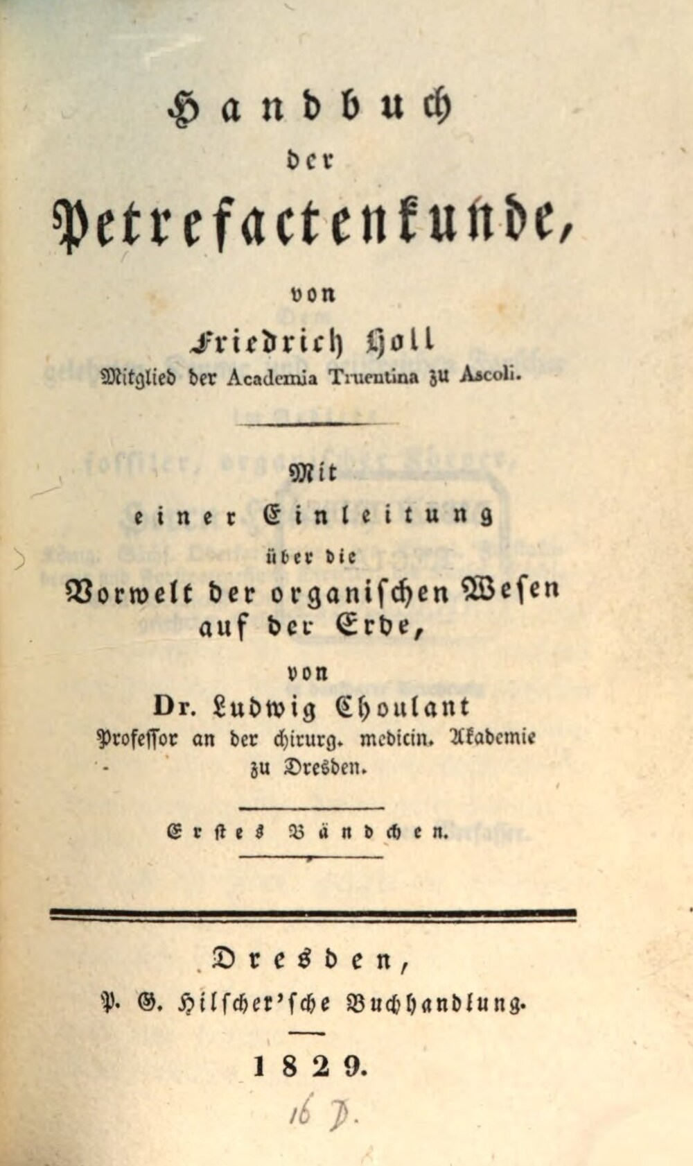 Cover für Handbuch der Petrefactenkunde