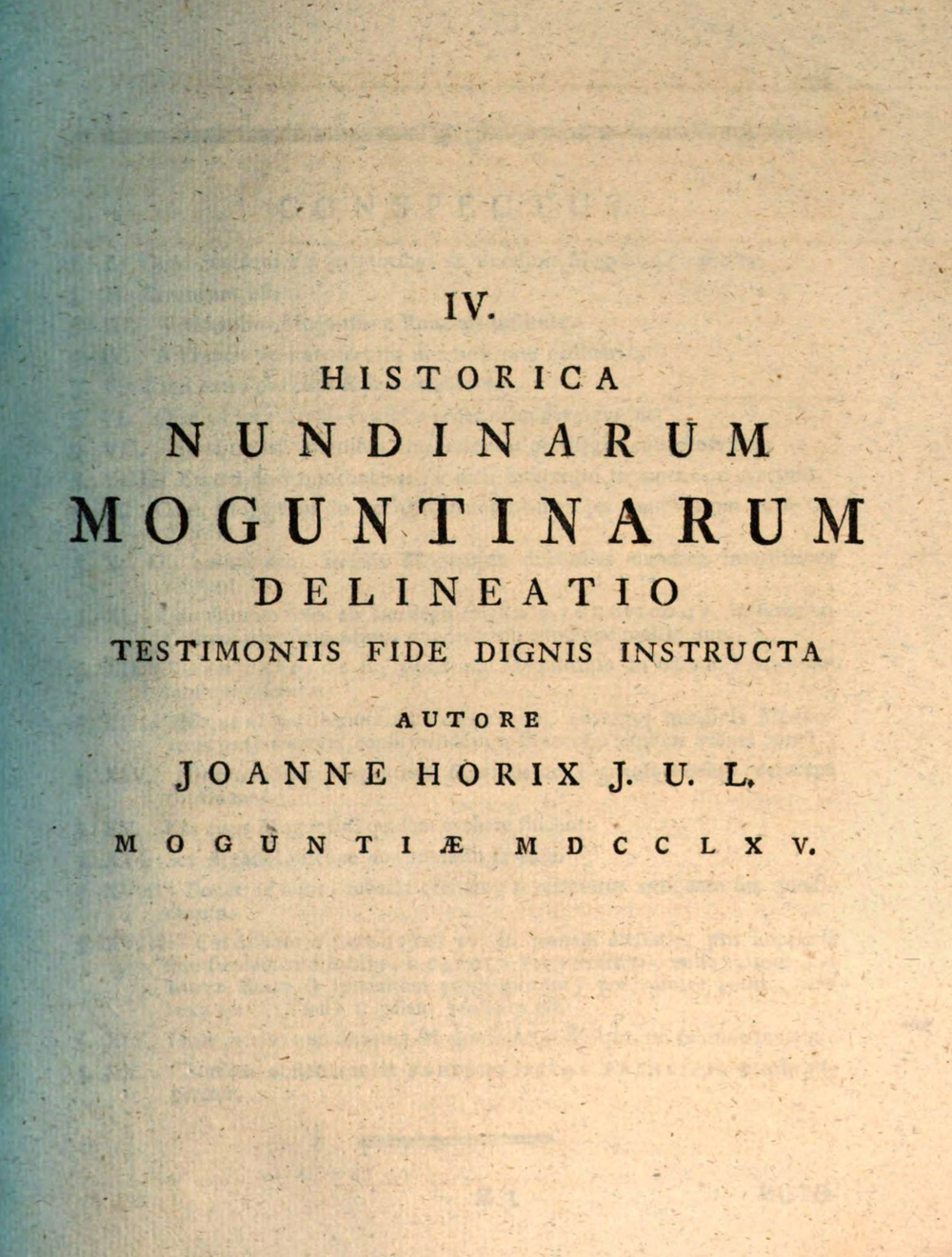 Cover für Historica nundinarum Moguntinarum delineatio