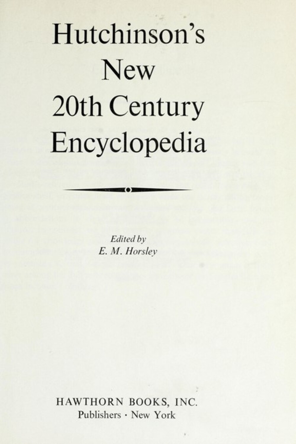 Cover für Hutchinson's new 20th century encyclopedia
