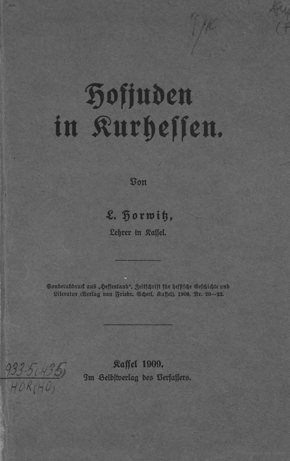 Cover für Hofjuden in Kurhessen