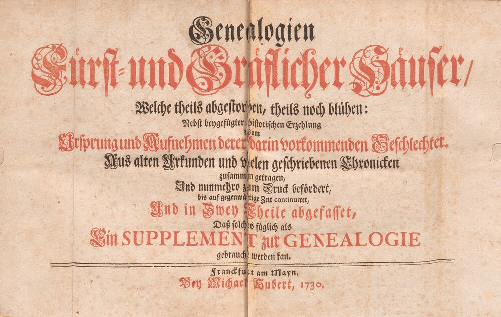 Cover für Genealogien Fürst- und Gräflicher Häuser