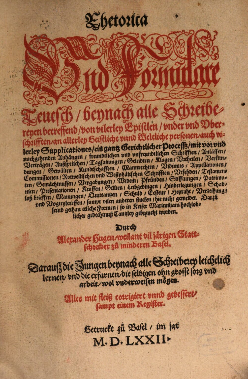 Cover für Rhetorica und Formulare Teutsch