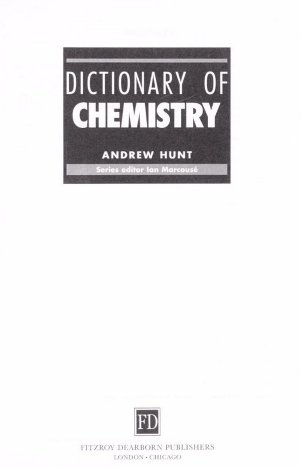Cover für Dictionary of chemistry