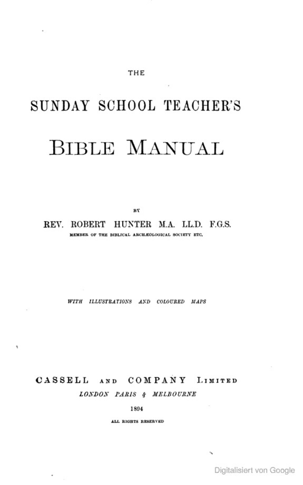 Cover für The Sunday school teacher's bible manual