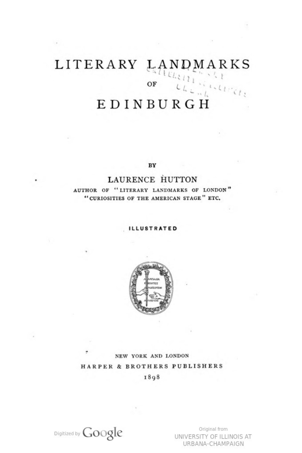 Cover für Literary landmarks of Edinburgh