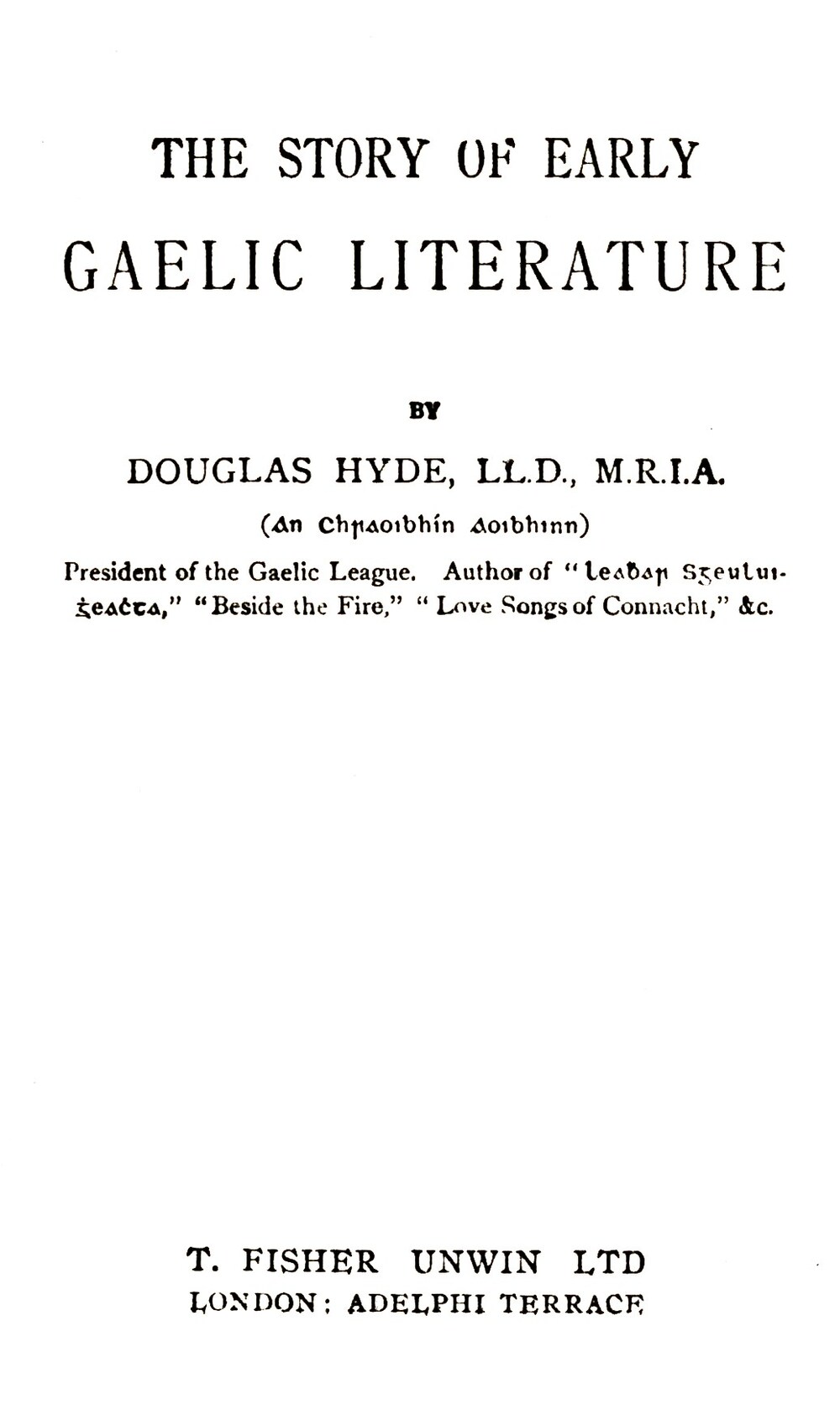 Cover für The story of early Gaelic literature