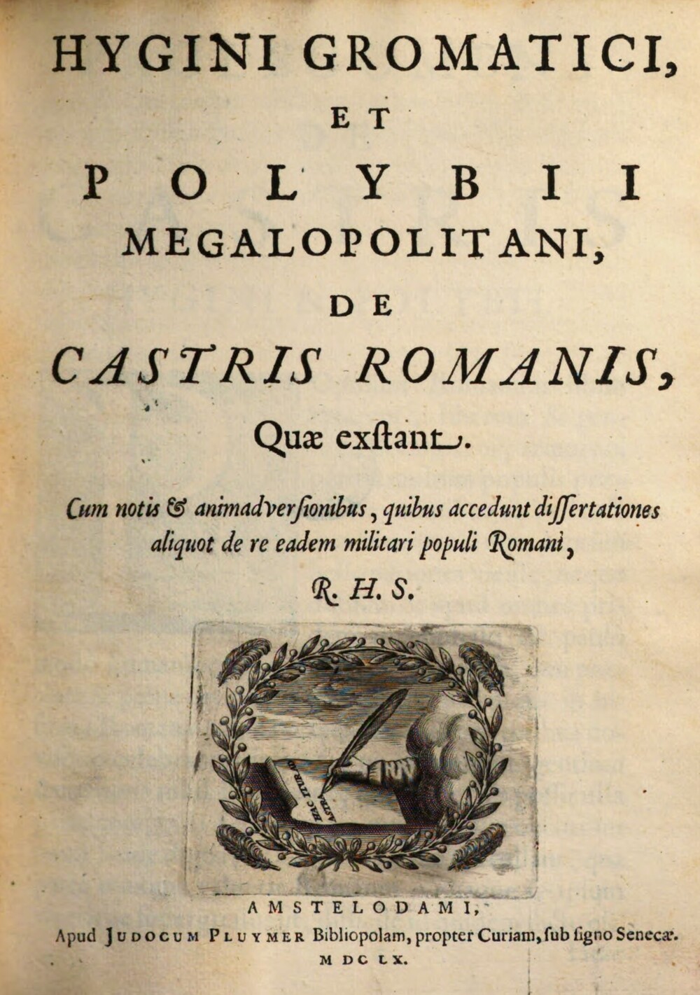 Cover für Hygini Gromatici, et Polybii Megalopolitani, de castris Romanis, quae exstant