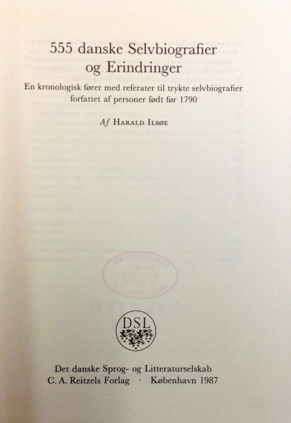 Cover für 555 danske selvbiografier og erindringer