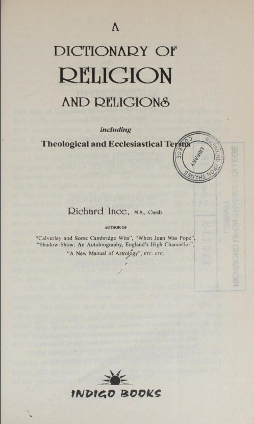 Cover für A dictionary of religion and religions