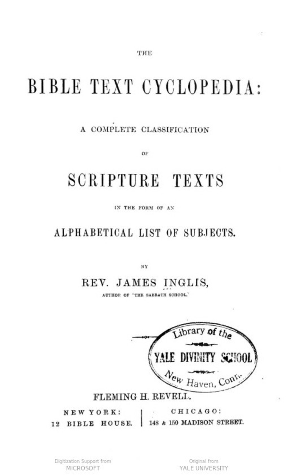 Cover für The bible text cyclopedia
