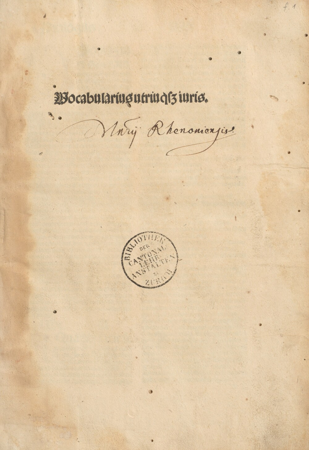 Cover für Vocabularius utriusque iuris