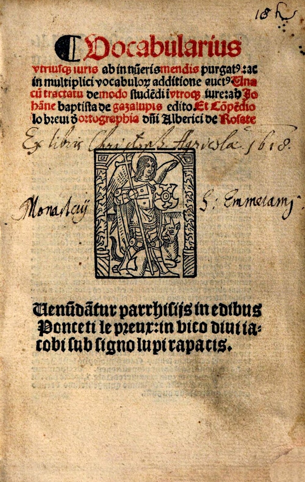 Cover für Vocabularius utriusque juris