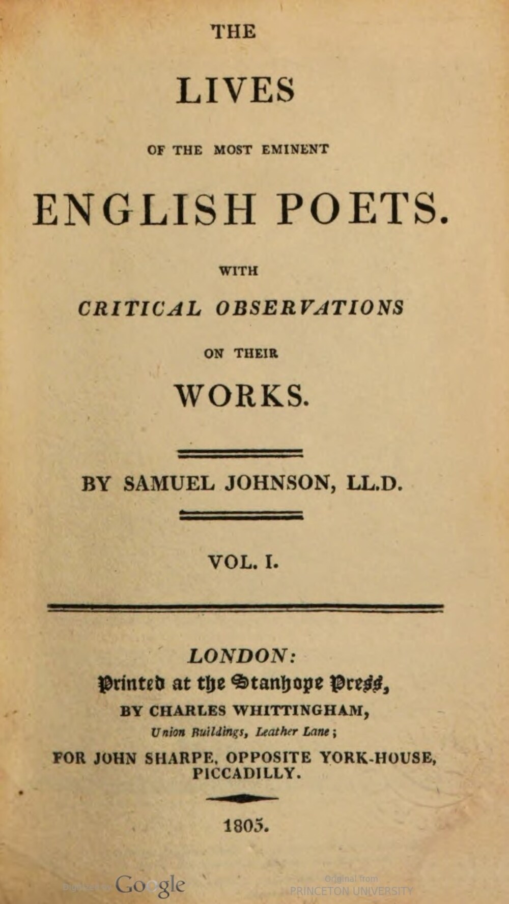 Cover für The lives of the most eminent English poets