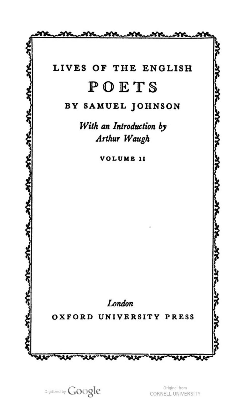 Cover für Lives of the English poets