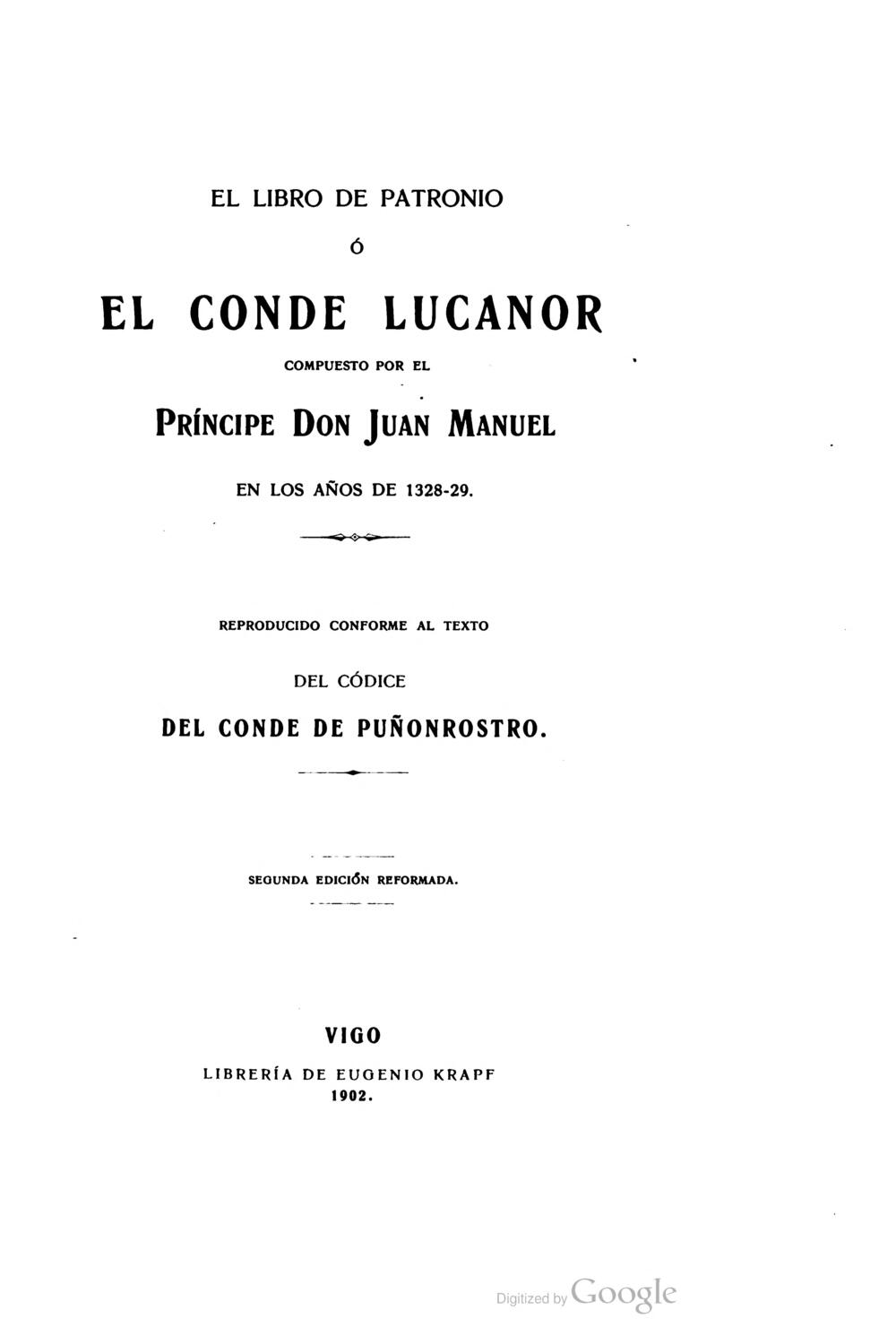 Cover für El libro de Patronio ó el conde Lucanor