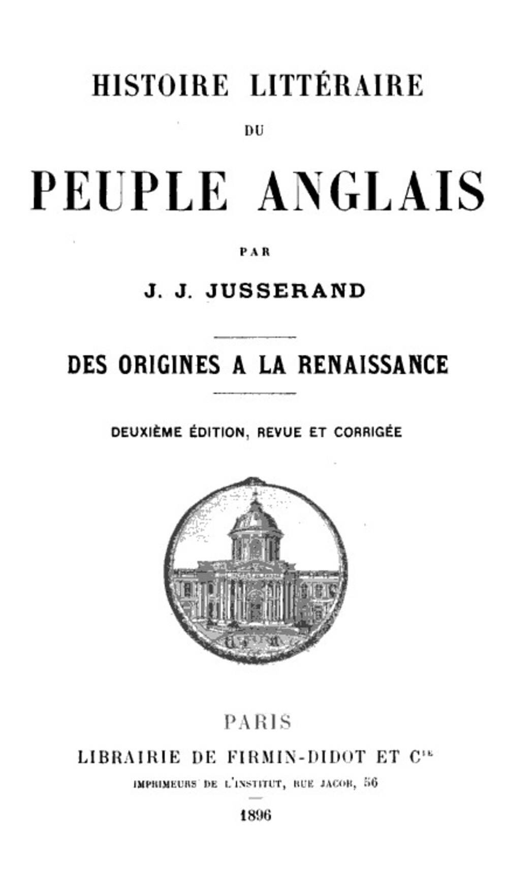 Cover für Histoire littéraire du peuple anglais