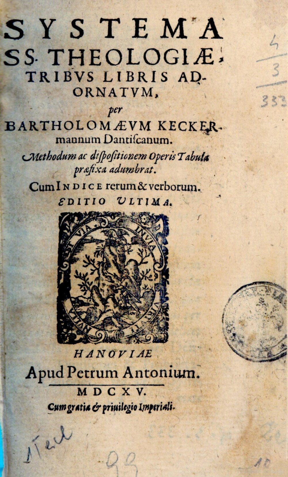 Cover für Systema SS. theologiae, tribus libris adornatum