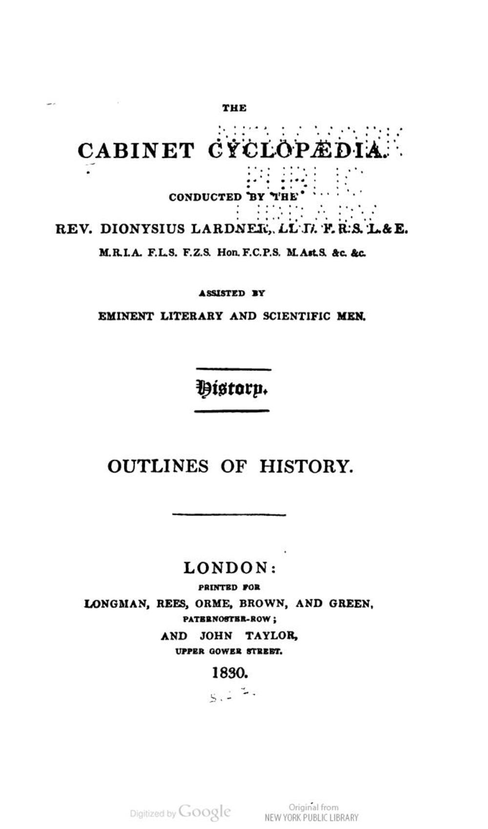 Cover für Outlines of history