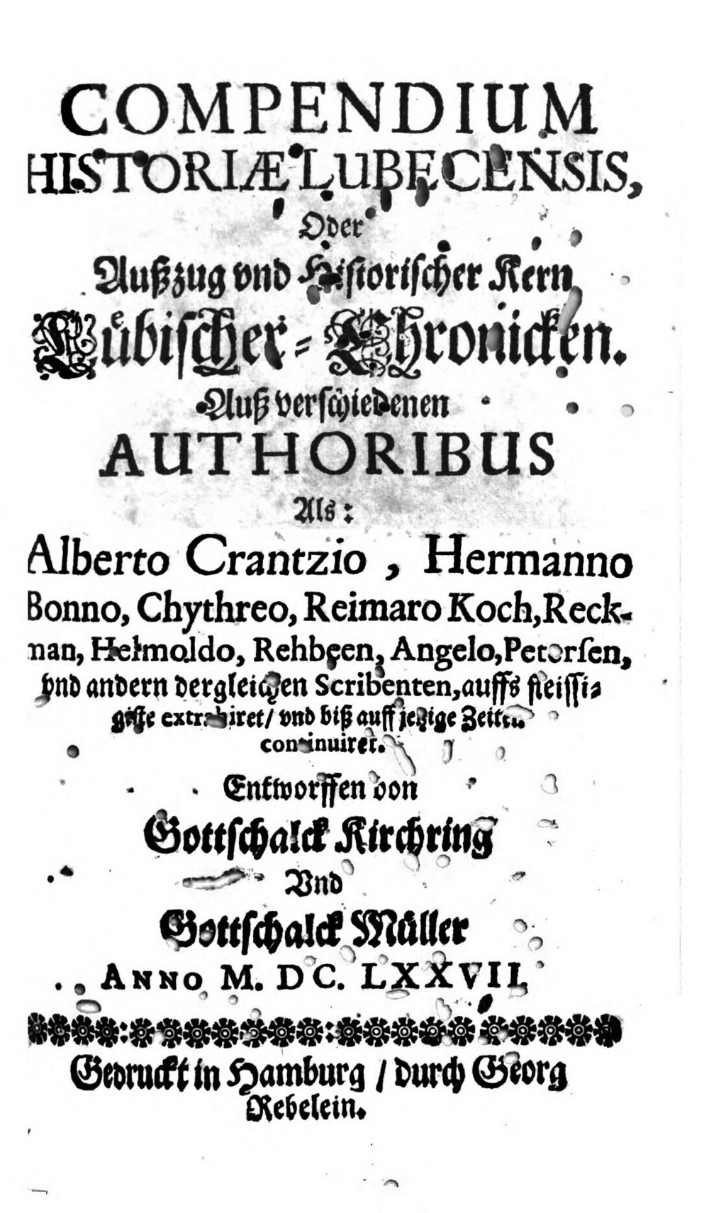 Cover für Compendium historiae Lubecensis