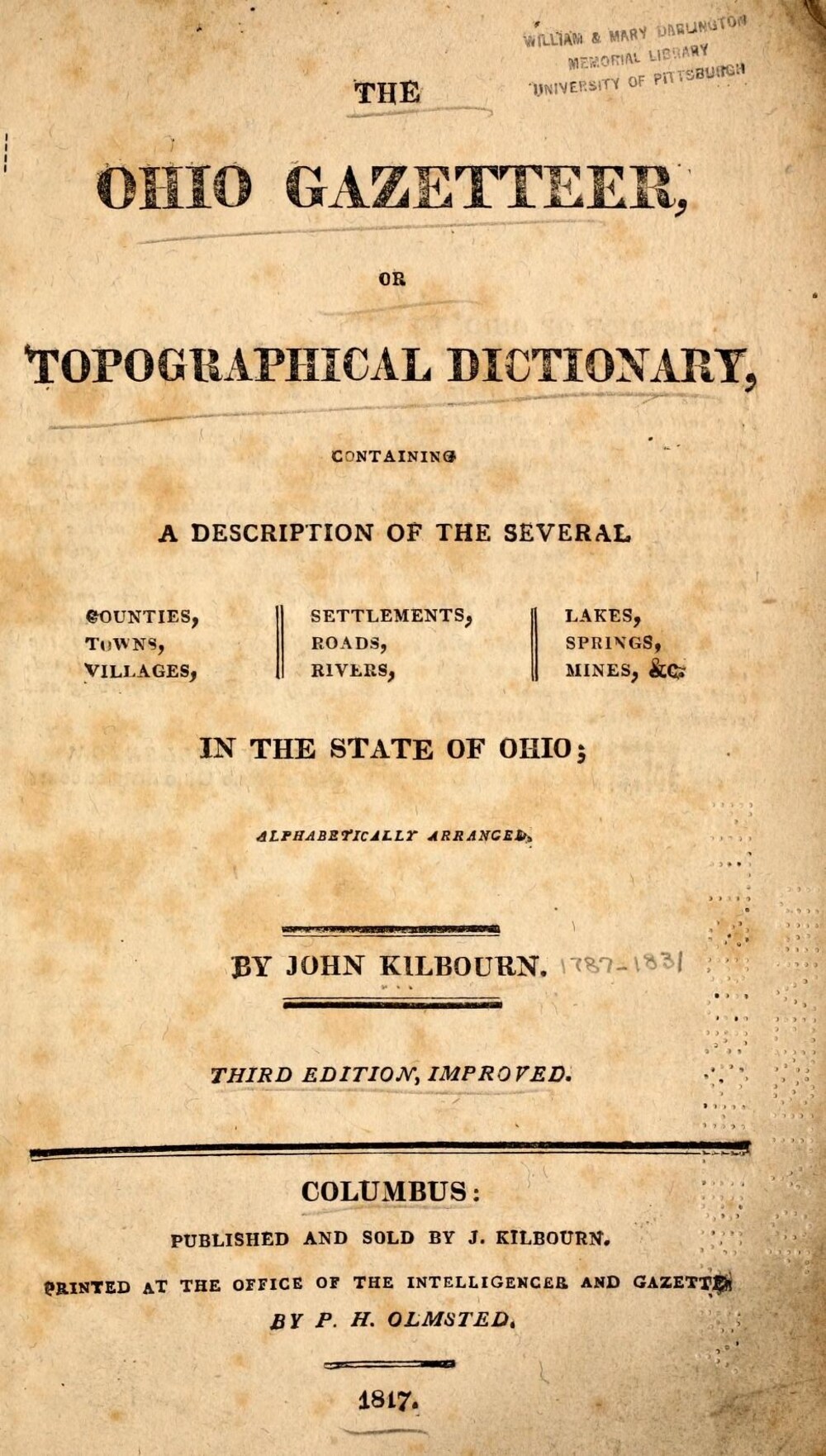 Cover für The Ohio gazetteer, or topographical dictionary