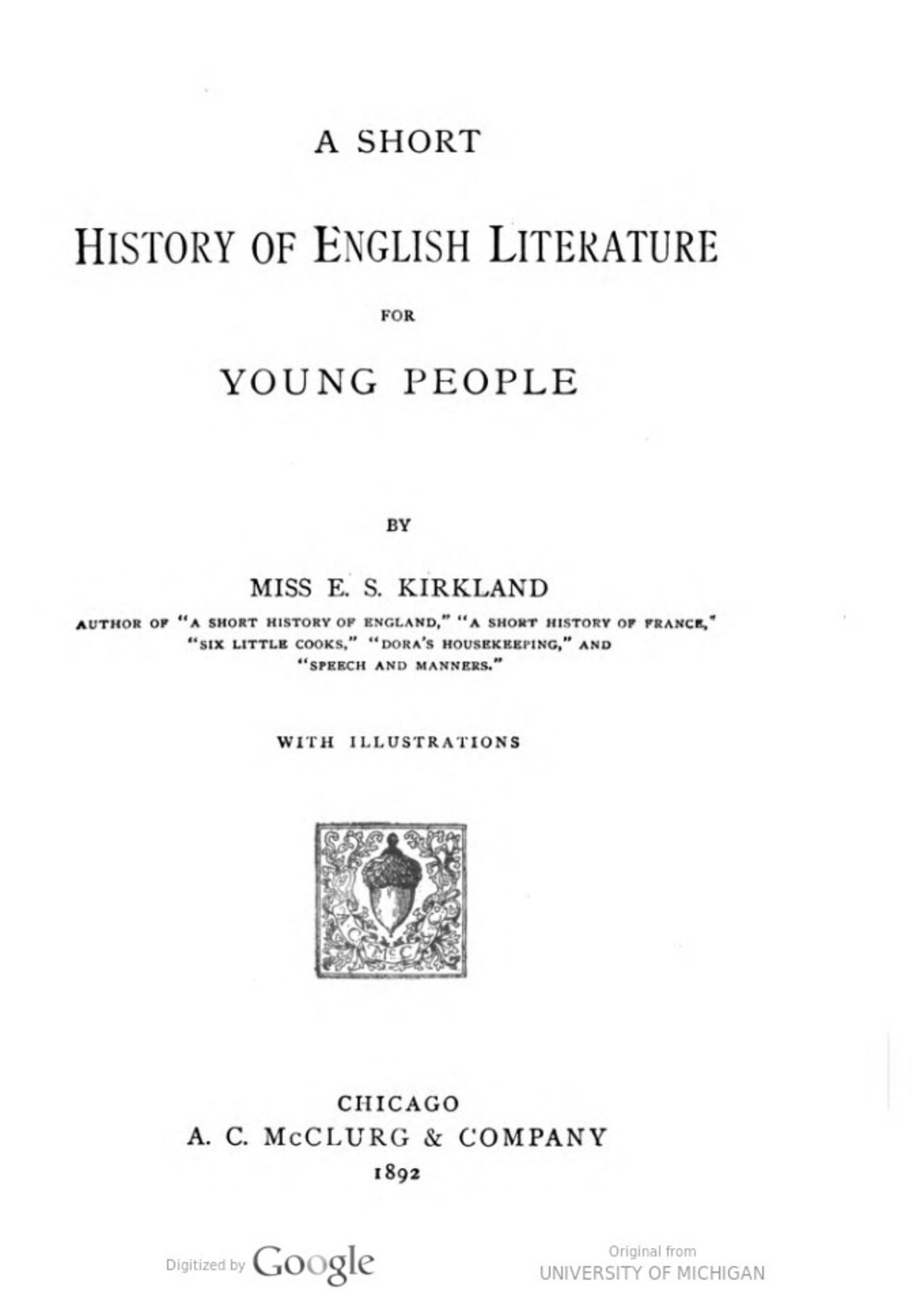 Cover für A short history of English literature