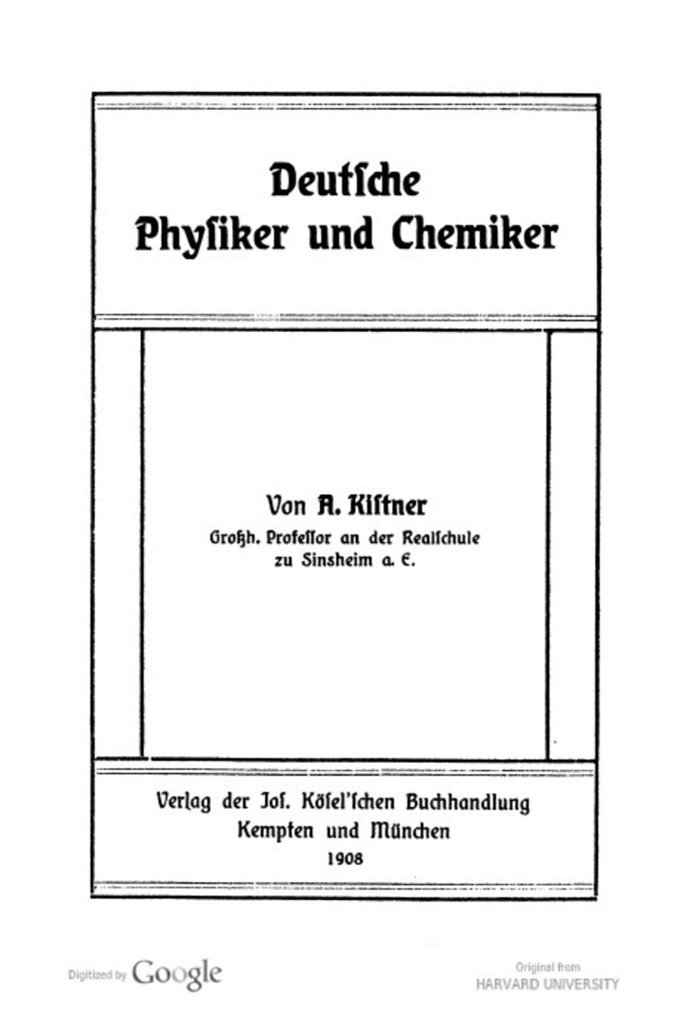 Cover für Deutsche Physiker und Chemiker