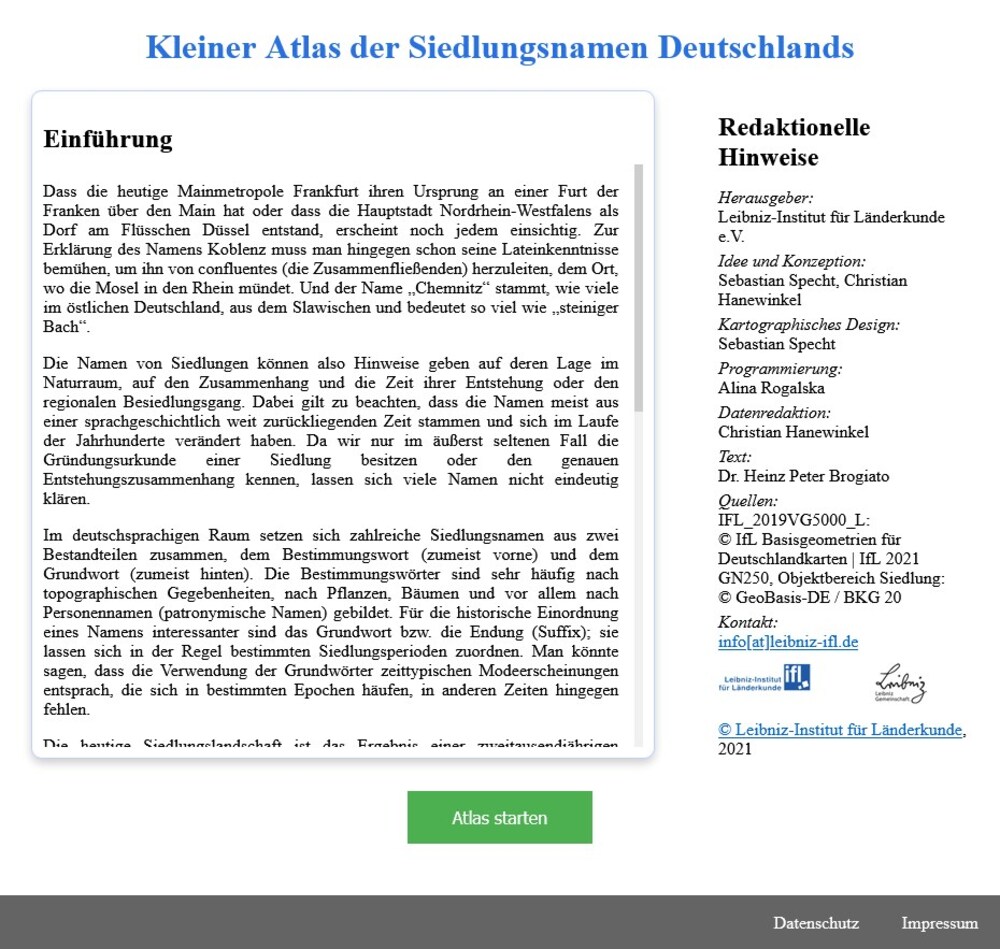 Cover für Kleiner Atlas der Siedlungsnamen Deutschlands