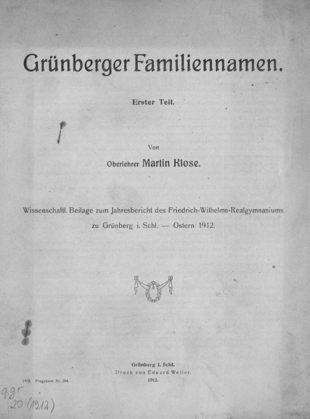 Cover für Grünberger Familiennamen