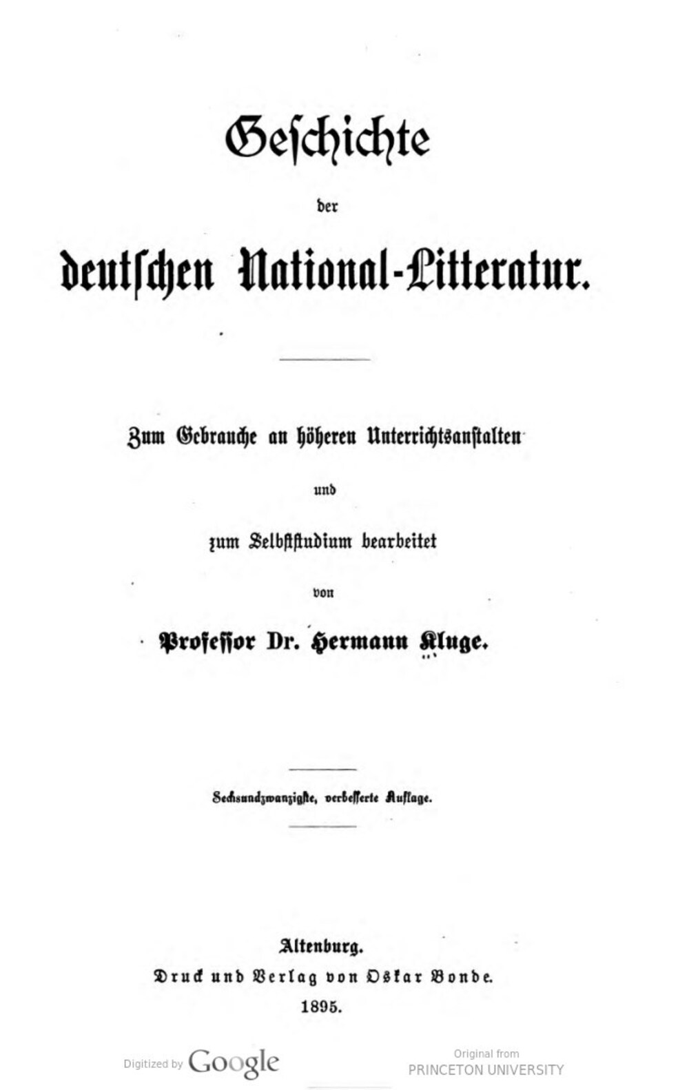 Cover für Geschichte der deutschen National-Litteratur