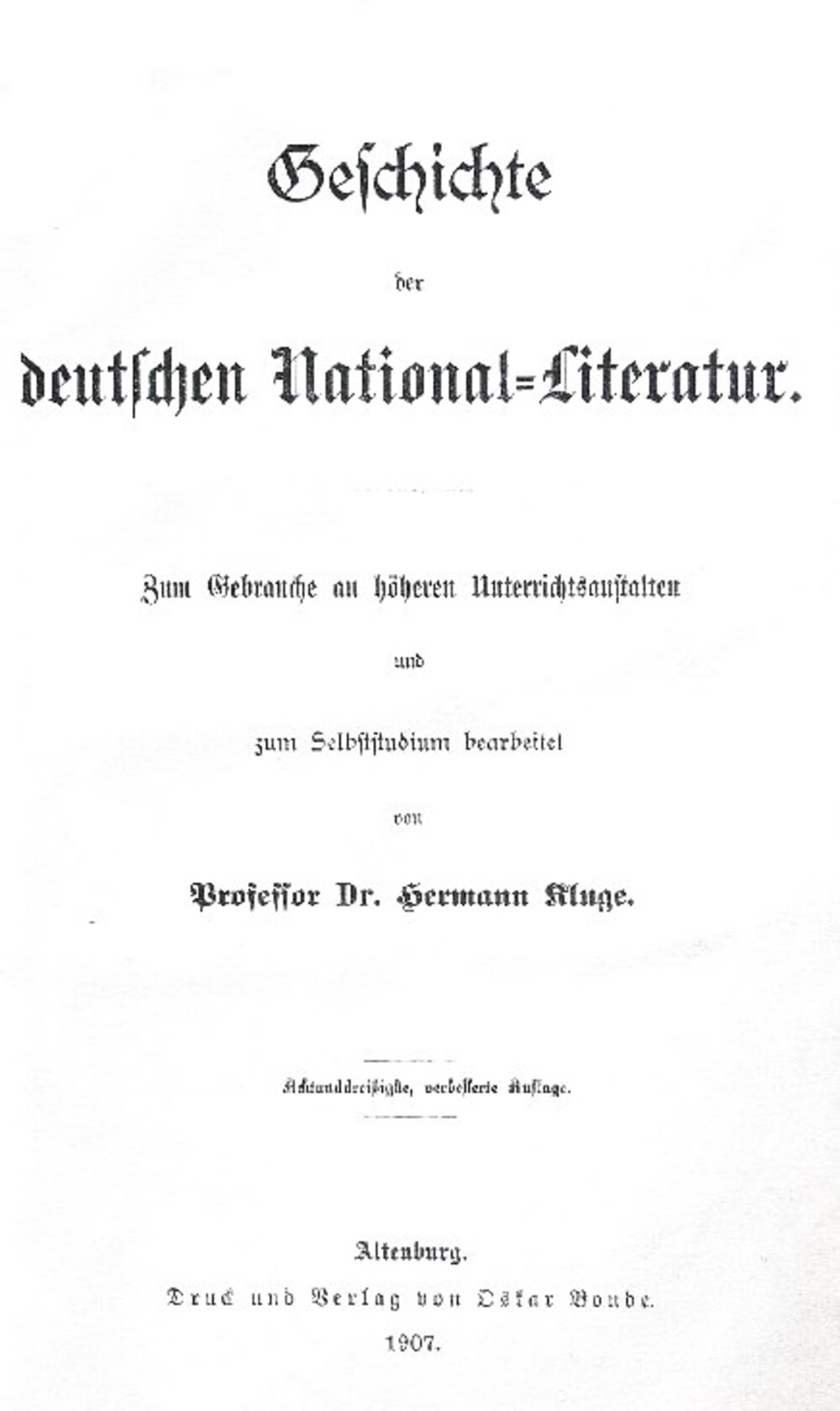 Cover für Geschichte der deutschen National-Literatur