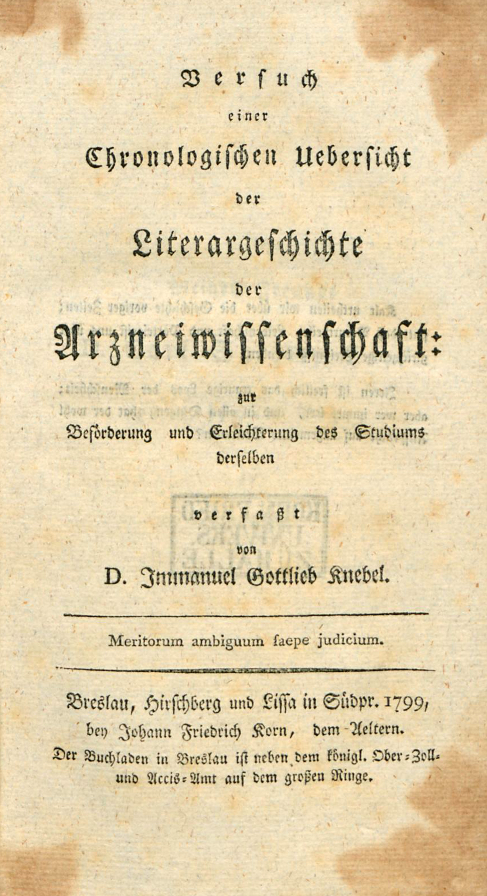 Cover für Versuch einer chronologischen Uebersicht