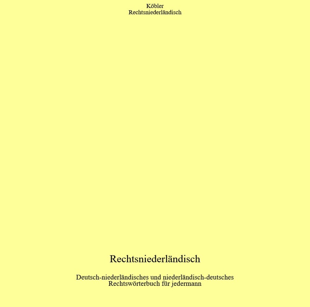 Cover für Rechtsniederländisch