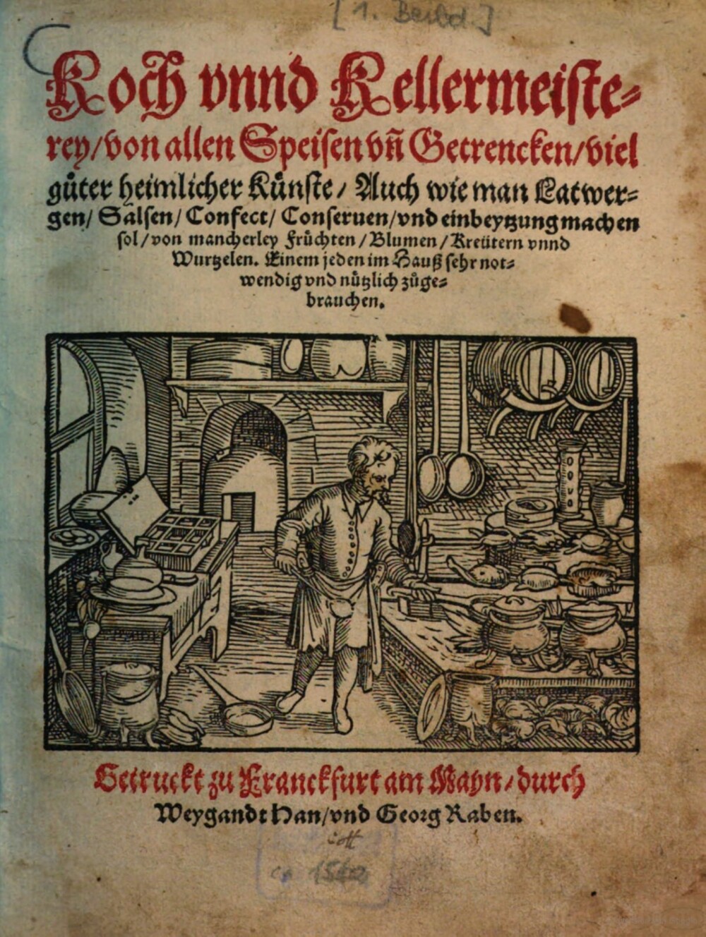 Cover für Koch unnd Kellermeisterey, von allen Speisen und Getrencken