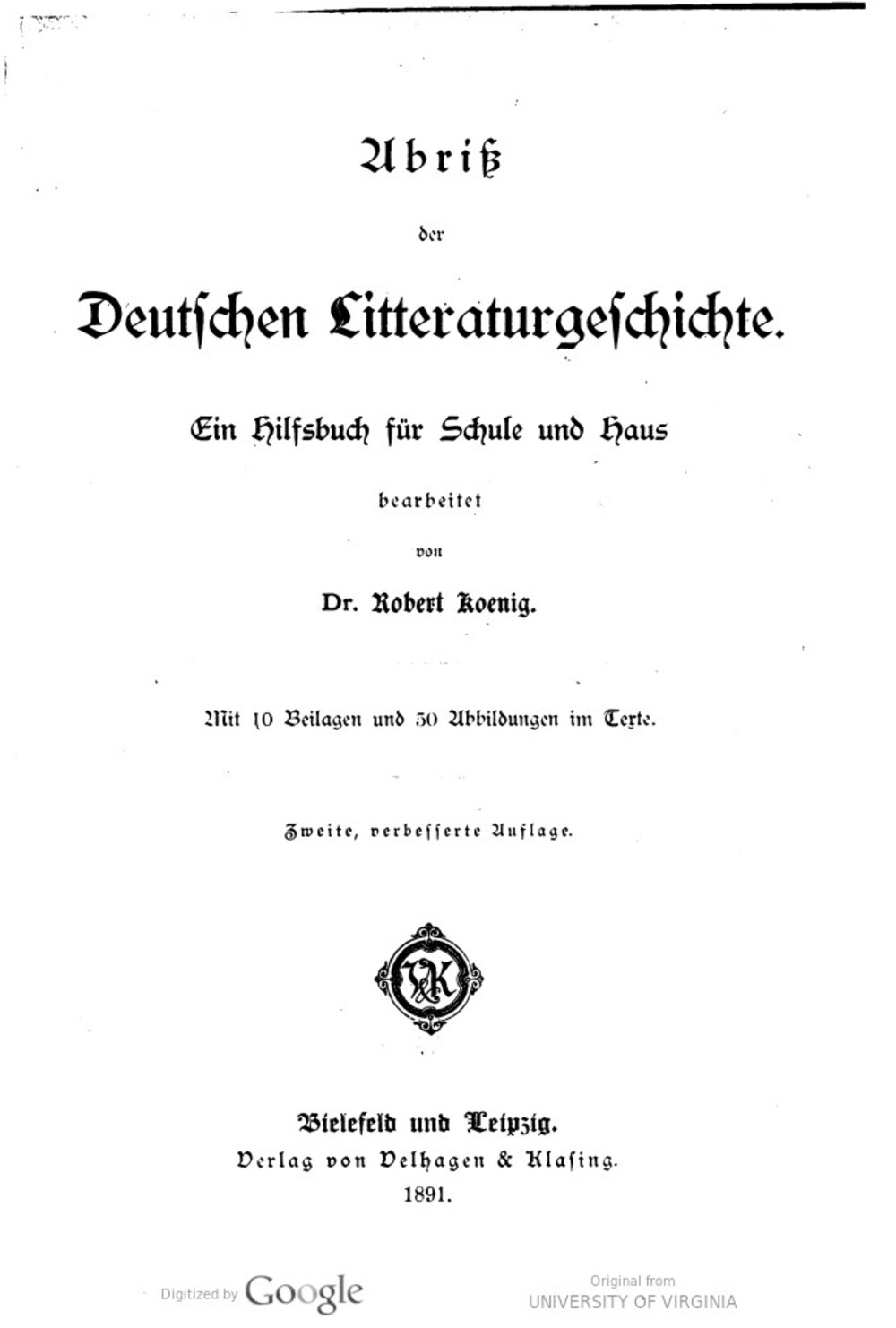Cover für Abriß der deutschen Litteraturgeschichte