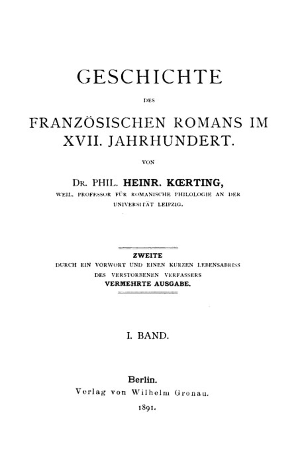 Cover für Geschichte des französischen Romans im XVII. Jahrhundert