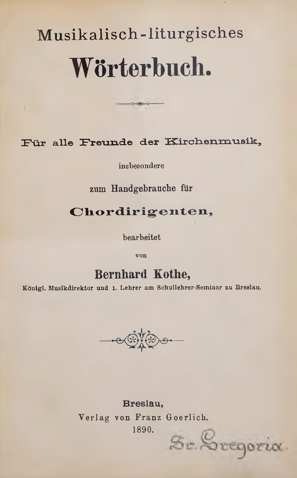 Cover für Musikalisch-liturgisches Wörterbuch