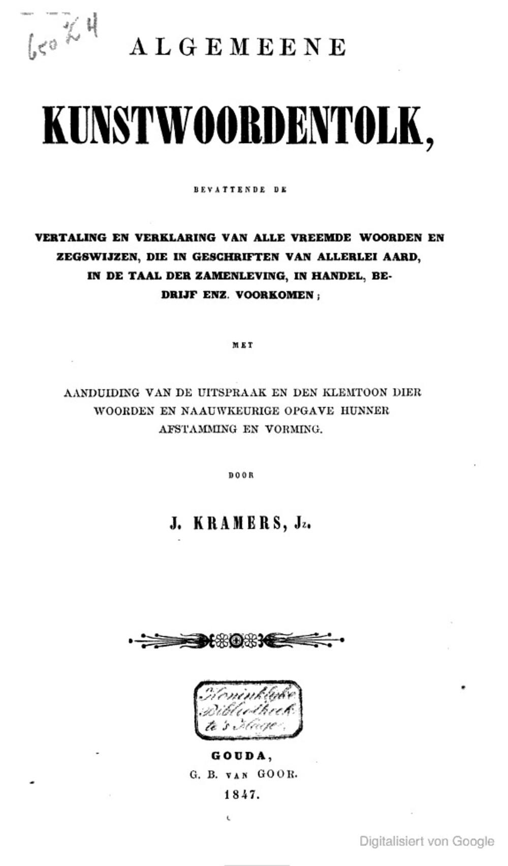 Cover für Algemeene kunstwoordentolk